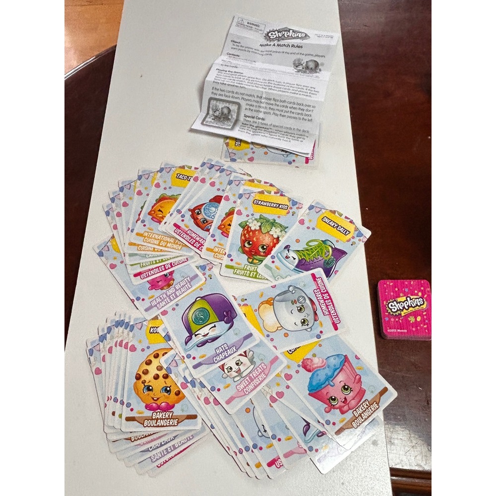 Shopkins Card Game Cardstock OS Pink Good Kawaii Shopville Go Shopping Match